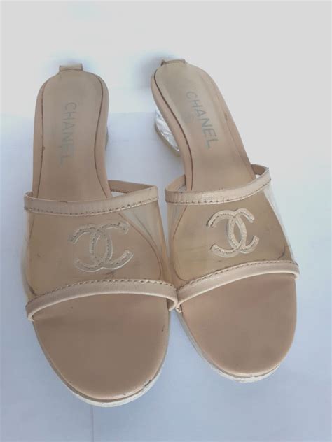 chanel lambbskin mules tan|chanel leather sole sandals.